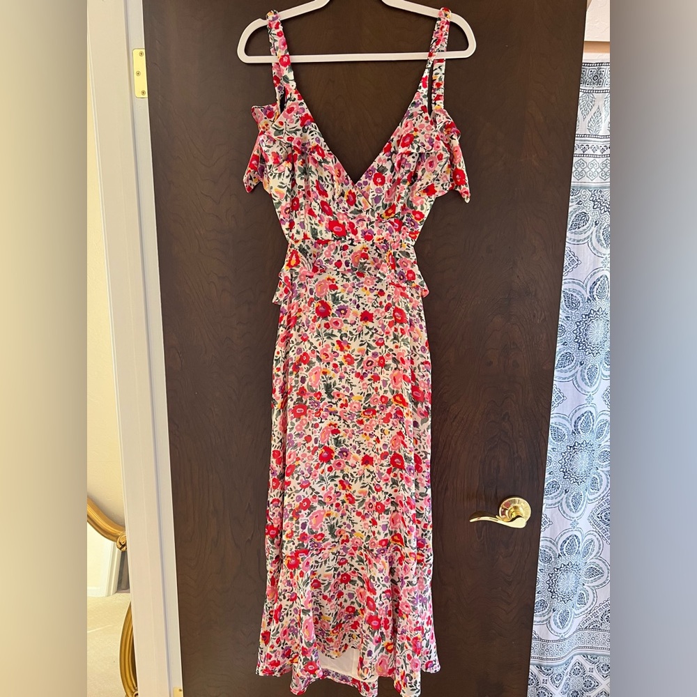ASTR the label floral midi length dress